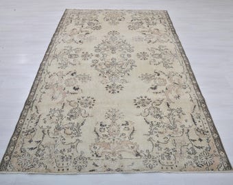 Alfombra turca de 15x23 cm, alfombra vintage, alfombras para sala de estar, alfombra anatolia, alfombra Oushak de 15x23 cm, alfombra vintage de 15x23 cm, alfombra hecha a mano, alfombra para dormitorio, alfombra de lana