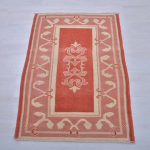 Vintage Area Rug,Oushak Rug 3x4,Soft Rug,3x4 Turkish Rug,Wool Rug,Antique Rug,3x4 Rug,3x4 Vintage Rug,Rug,Custom Rug,3x4 Natural Rug,