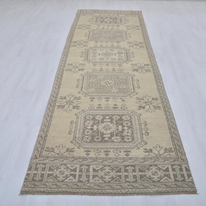 3x12 Turkish Oushak Runner Rug, Wool Entry Rug image 1