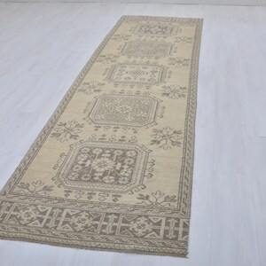 3x12 Turkish Oushak Runner Rug, Wool Entry Rug image 3