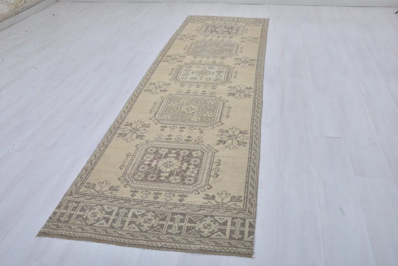 3x12 Turkish Oushak Runner Rug, Wool Entry Rug image 3