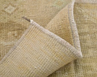 2x4 Wool Oushak Rug: Handmade Turkish Bath Mat