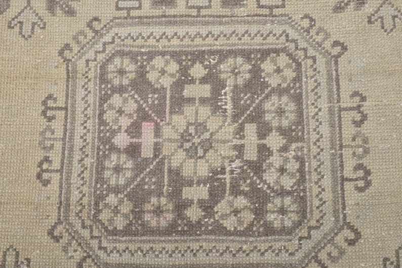 3x12 Turkish Oushak Runner Rug, Wool Entry Rug image 5