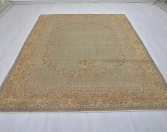 8x10 Rug, 8x10 Turkish Rug, 8x10 Vintage Rug, Anatolian Rug,8x10 Handmade Rug,Vintage Turkish Rug,Oversize Rug 8x10,Turkish Oushak Rug,