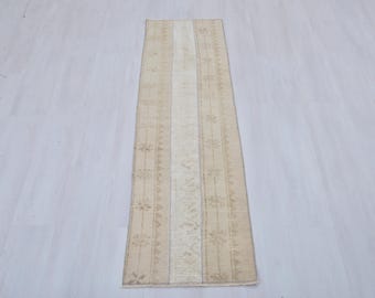 2x6 Wool Turkish Runner Rug: Antique Oushak Hallway Entry Rug