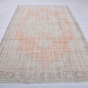 7x9,Handmade Rug,7x9 Rug,7x9 Vintage Rug,7x9 Area Rug,Living Room Rug,Turkey Rug,Wool Rug,Anatolian Rug,7x9 Oushak Rug,Turkish Rug,Large Rug