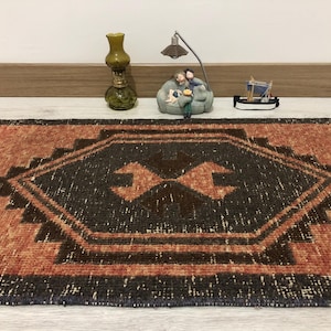 Turkish Bath Mat,2x3 Small Rug,2x3 Rug,Wool Rug,Entry Rug,Door Mat,Bathroom Rug,Small Rug,Turkish Rug,Small Oushak Rug,Vintage Mat Rug,