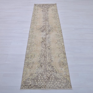 Hallway Rug,3x9 Runner Rug,Oushak Runner Rug,Vintage Runner,Stairwell Runner,Vintage Runner Rug,3x9 Turkish Rug,3x9 Runner,Kitchen Rug,