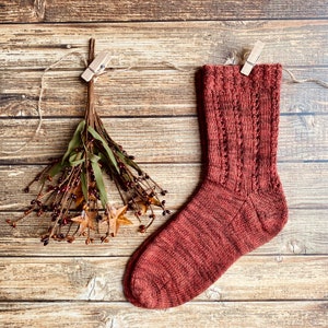 PATRON DE TRICOT - Chaussette torsadée, modèle de chaussette en tricot, modèle de chaussette, chaussette tricotée