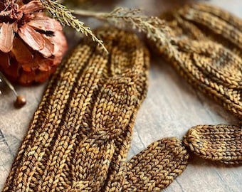 PATRÓN DE TEJIDO - Manoplas Emersyn, Patrón de tejido de manoplas de punto trenzado, Patrón de tejido de manoplas de punto trenzado, Manoplas de mujer, Accesorio de moda