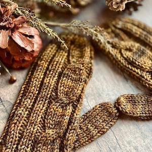 KNITTING PATTERN - The Emersyn Mittens, Cable Knit Mittens Knitting Pattern, Cable Mittens Knit Pattern, Womens Mittens, Fashion Accessory