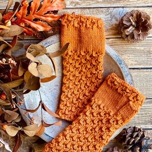 KNITTING PATTERN - Autumn Fingerless Gloves, Fingerless Mitt Pattern, Glove Pattern, Mitt Pattern, Knitted Glove Pattern, Texting Gloves