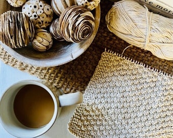 KNITTING PATTERN - Chain of Hearts Dishcloth, Knit Dishcloth Pattern, Knitted Dishcloth Pattern, Knit Washcloth Pattern