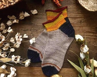 PATRÓN DE TEJIDO - Patrón de tejido de calcetines de Minnie, patrón de calcetines, calcetín de punto, patrón de calcetín con dobladillo, accesorio de tejido