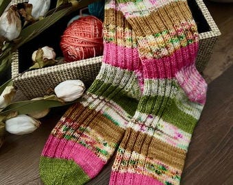 PATRÓN DE TEJIDO - Patrón de tejido de calcetines Stash Dash, patrón de calcetines, calcetín de punto, patrón de calcetín con dobladillo, accesorio de tejido