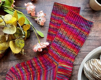 KNITTING PATTERN - Crazy Summer Sock, Knit Sock Pattern, Sock Pattern, Knitted Sock, Sock Tutorial, Knit Sock Pattern