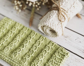 KNITTING PATTERN - Barbed Wire Fence Dishcloth, Knit Dishcloth Pattern, Knitted Dishcloth Pattern, Knit Washcloth Pattern