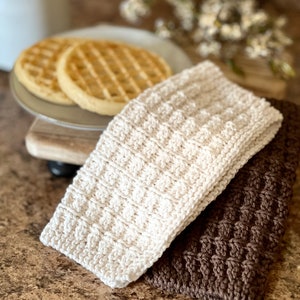 KNITTING PATTERN - Love Me Some Waffles, Farmhouse Spa Cloth, Dishcloth Pattern, Spa Cloth Pattern, Facecloth Pattern