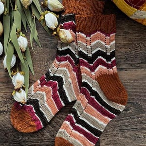 KNITTING PATTERN - My Chevy Sock, Knit Sock Pattern, Sock Pattern, Knitted Sock, Sock Tutorial, Sock Knitting Pattern, Self Striping Sock