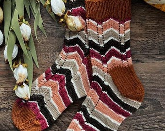 KNITTING PATTERN - My Chevy Sock, Knit Sock Pattern, Sock Pattern, Knitted Sock, Sock Tutorial, Sock Knitting Pattern, Self Striping Sock
