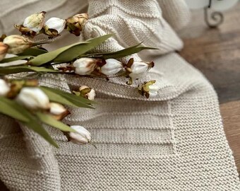 KNITTING PATTERN the Sapling Blanket, Knitted Baby Blanket, Knit