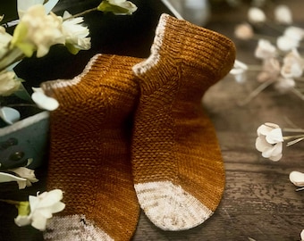 KNITTING PATTERN - But First Coffee Socks Knitting Pattern, Sock Pattern, Knitted Sock, Cuff Down Socks, Friend Gift, Coffeehouse Socks