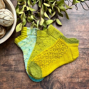 KNITTING PATTERN - Easy Lace Sock Set, The Willow Socks Pattern, The Magnolia Socks Pattern, The Blossom Socks Pattern