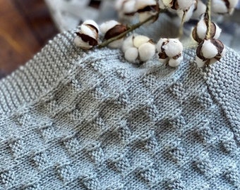 KNITTING PATTERN - The Finley Knitted Baby Blanket Pattern, Knitted Baby Blanket, Knit Blanket Pattern, Crib Blanket, Stroller Blanket