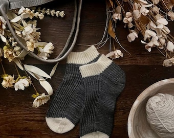 KNITTING PATTERN - The Peppermint Socks Knitting Pattern, Knit Sock Pattern, Sock Pattern, Knitted Sock, Shorty Sock Pattern