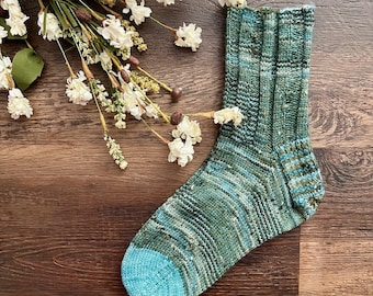 KNITTING PATTERN - The Sydney Socks Knitting Pattern, Knit Sock Pattern, Sock Pattern, Knitted Sock, Cuff Top Down Sock