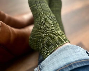 PATRÓN DE TEJIDO - Patrón de tejido de calcetines Homebody, patrón de calcetines, calcetín de punto, patrón de calcetín con dobladillo, accesorio de tejido