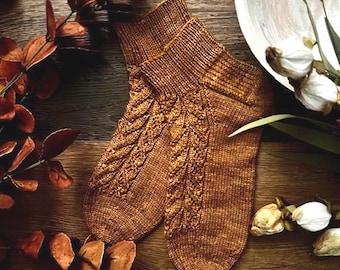 PATRÓN DE TEJIDO - Patrón de tejido de calcetines Crisp Morning, patrón de calcetines, calcetín de punto, patrón de calcetín con dobladillo, accesorio de tejido