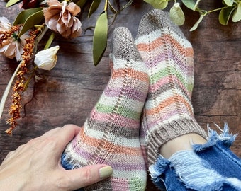 KNITTING PATTERN - My Little Sister Chevy Sock Knitting Pattern, Knit Sock Pattern, Sock Pattern, Knitted Sock, Cuff Down Sock Pattern