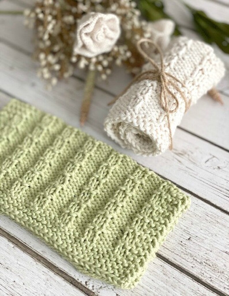 KNITTING PATTERN Barbed Wire Fence Dishcloth, Knit Dishcloth Pattern, Knitted Dishcloth Pattern, Knit Washcloth Pattern image 4