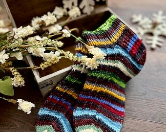 KNITTING PATTERN - The Caroline DK Socks Knitting Pattern, Knit Sock Pattern, Sock Pattern, Knitted Sock, Cuff Down Sock Pattern, Gift