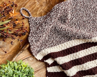 KNITTING PATTERN Set- Coffee Please Hand Towel, Towel Pattern, Kitchen Home Decor Knit Pattern, Knitted Towel Pattern