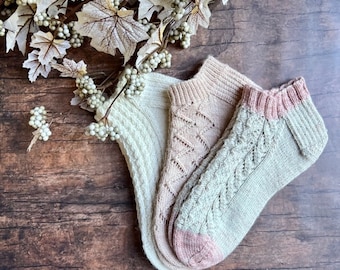 KNITTING PATTERN - Simply Chic Sock Set, Cozy Time Socks Pattern, Zig Zag to Fall Socks Pattern, The Kenzie Socks Pattern