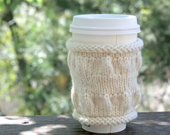 KNITTING PATTERN - Squoosh Cup Cozy, Knit Cup Sleeve, Knitted Cozy, Knit Kooze Pattern, Knit Cozy Pattern