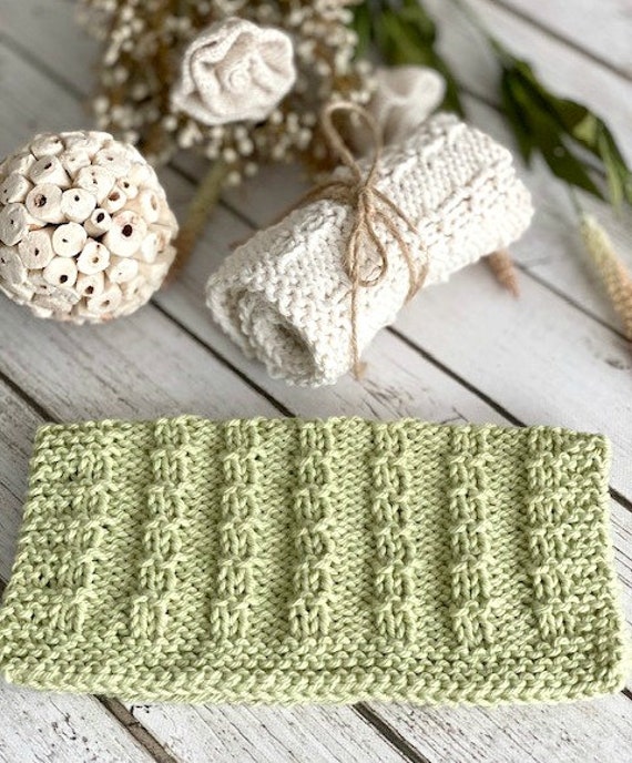 KNITTING PATTERN Barbed Wire Fence Dishcloth, Knit Dishcloth