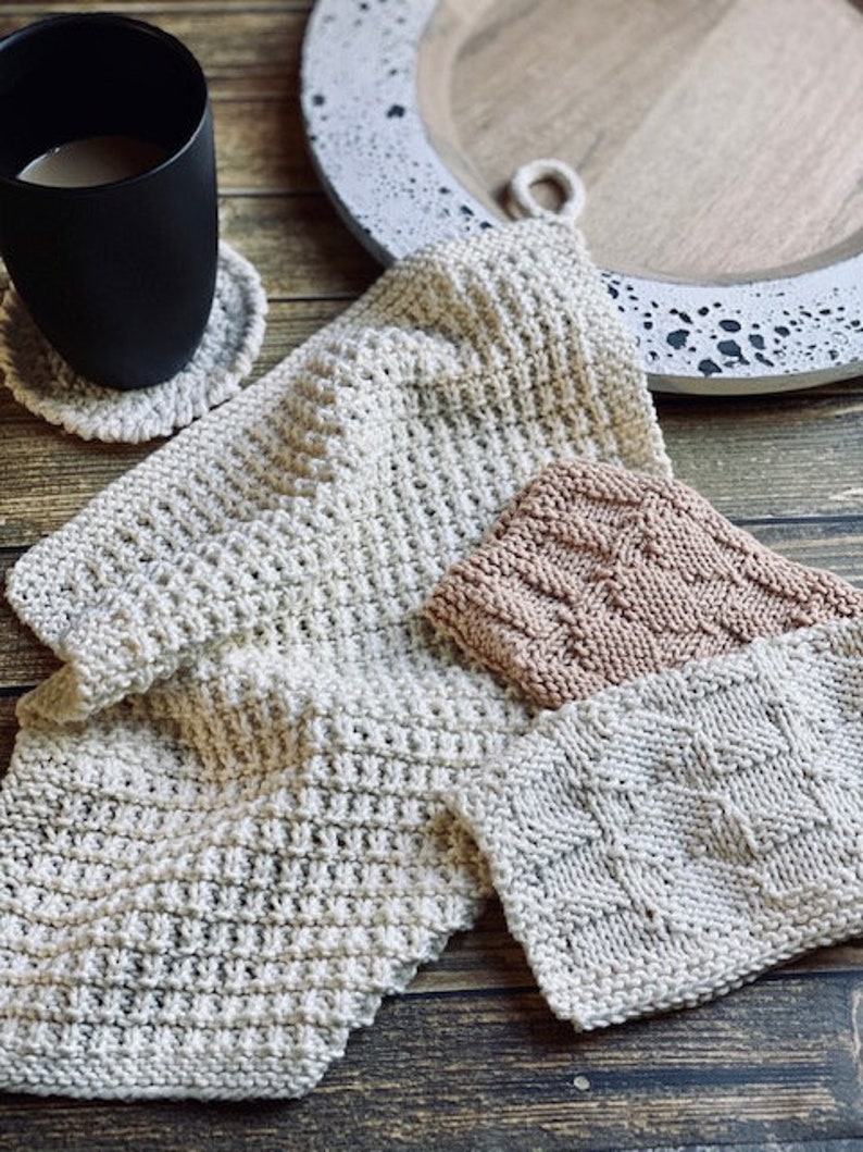 KNITTING PATTERN the Ridge Hand Towel Towel Knit Pattern Etsy