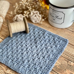 KNITTING PATTERN - Basket Weavin' Dishcloth, Knit Dishcloth Pattern, Knitted Dishcloth Pattern, Knit Washcloth Pattern