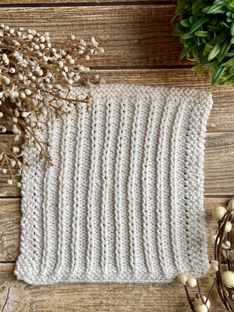 KNITTING PATTERN Fields and Furrows Dishcloth, Knit Dishcloth Pattern, Knitted Dishcloth Pattern, Knit Washcloth Pattern image 5