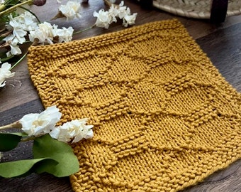 KNITTING PATTERN | Stonework Dishcloth | Knit Dishcloth Pattern | Knitted Dishcloth Pattern | Knit Washcloth Pattern