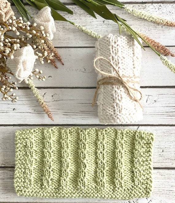 KNITTING PATTERN Barbed Wire Fence Dishcloth, Knit Dishcloth