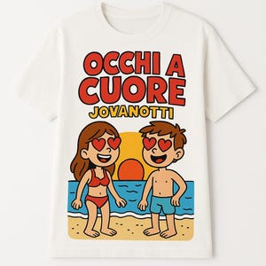 Camiseta "Heart Eyes" – Inspirada en Jovanotti | Diseño de dibujos animados de verano