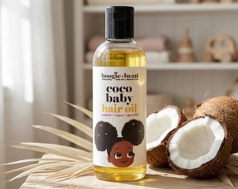 Aceite capilar Coco Baby, aceites vegetales naturales, apto para veganos.
