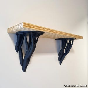 Wspornik półki Entagle Leaf: podpórka do półki w stylu art déco (15 x 15 cm)