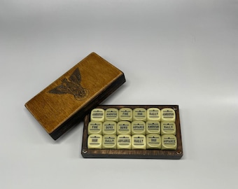 Houten kist voor 18 x 16 mm dobbelstenen voor het spel Bolt Action (magneetsluiting)