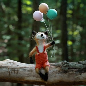 Needle Felted Fox Art Doll: Wool Animal, Woodland Decor