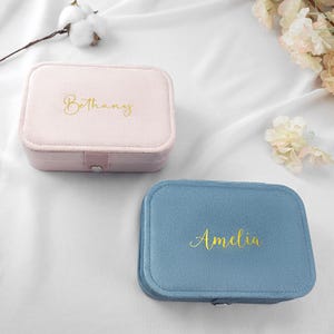 Personlig rektangulär sammetssmyckesorganisatör, Butik - Örhängen och halsband, Brudtärna